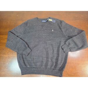 Polo Ralph Lauren Wool Crewneck Sweater Mens Large Grey Heather Pony NWT